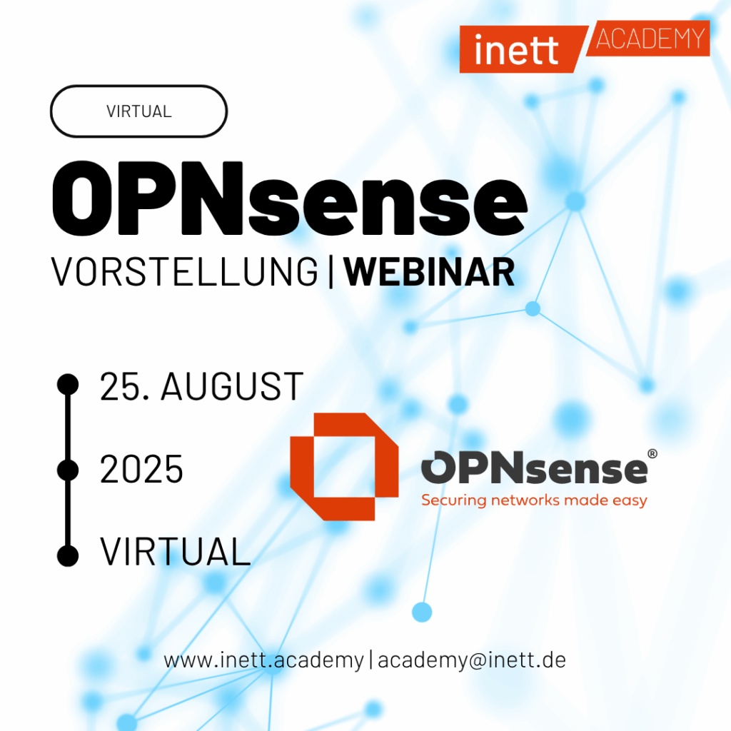 OPNsense Webinar am 25. August 2025 mit inett Academy
